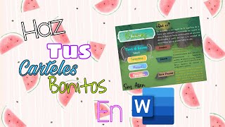 Como crear Carteles bonitos en Word [upl. by Eilata]