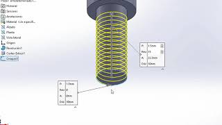 Rosca en Tornillo con Solidworks [upl. by Dnartreb370]