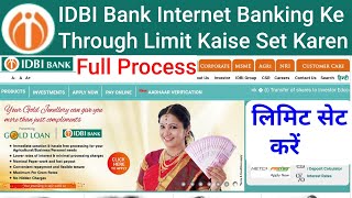 IDBI bank internet banking ke through limit Kaise set KarenHow to Limit set for IDBI bank in hindi [upl. by Hgielrak]