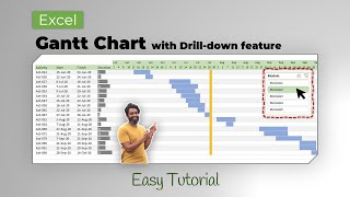 Advanced Gantt chart in Excel with drilldown feature [upl. by Asset]