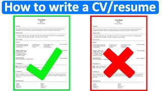 HOW TO WRITE A CV  RESUME 📝 Easy stepbystep video [upl. by Laram103]