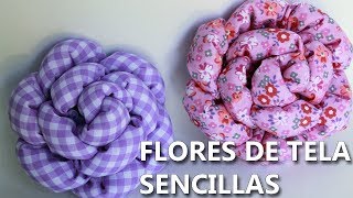 CÓMO HACER FLORES DE TELA PASO A PASO  easy flower DIY flores de tela para regalar [upl. by Adnolay]