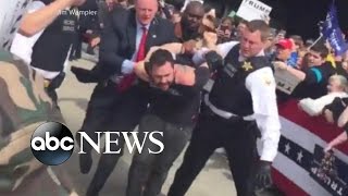 Trump Protester Rushes Stage at Ohio Rally [upl. by Anelaj]