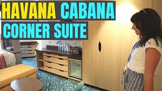 Carnival Mardi Gras HAVANA CABANA CORNER SUITE Cabin 8209 [upl. by Airlee]