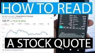 How To Read A Stock Quote [upl. by Wyndham]