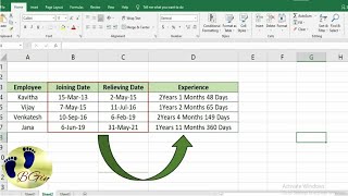 How to calculate Work Experience in Excel [upl. by Longawa]