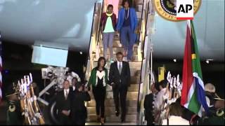 US President Barack Obama arrives in South Africa [upl. by Hasina]