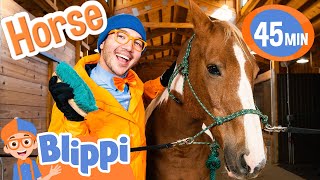 Blippi Learns about Horses at the Ranch Animal Videos for Kids [upl. by Genna624]