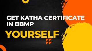 BBMP  How to get Katha Certificate  Katha Extract without bribe [upl. by Ceciley]