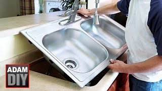 How to Replace amp Install a Kitchen Sink  CastIron to StainlessSteel [upl. by Ahsemed]