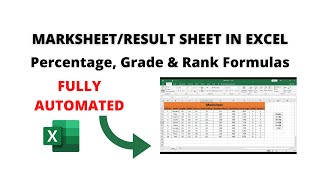 How to Create MarkSheet in Excel  Result Sheet in Excel [upl. by Ikir363]