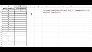 Suite arithmétique Excel [upl. by Eerrehc237]