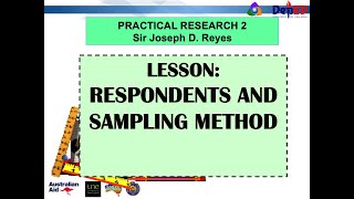 PRACTICAL RESEARCH 2  RESPONDENTS AND SAMPLING METHOD  TAGLISH [upl. by Ellecram626]