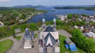 Newport VT on Lake Memphremagog  4K HD Aerial Tour  Green Mountain Drone [upl. by Feld]