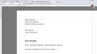 Einstieg in Open Office Writer Bewerbung [upl. by Alesig]