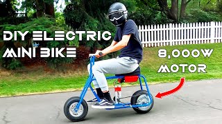 How to Build a DIY Electric Mini Bike  7000W INSANE EBIKE [upl. by Reckford]