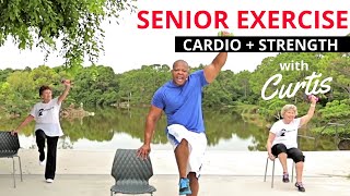 Senior fitness STRENGTH TRAINING  CARDIO CORE exercises for seniors  Balance workout for seniors [upl. by Ledoux]