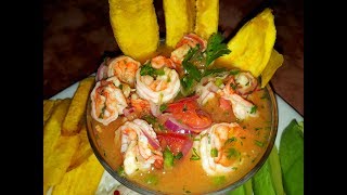 AUTENTICO CEVICHE DE CAMARON ECUATORIANO [upl. by Nahgrom924]