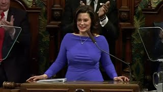 Michigan Gov Whitmer focuses on roads in first State of the State [upl. by Daphne]