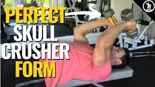 Tricep Skull Crushers Dumbbell Barbell EZ Bar [upl. by Kassey928]