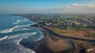 Canggu Beach  Bali Indonesia  4K Drone Footage [upl. by Soilissav]