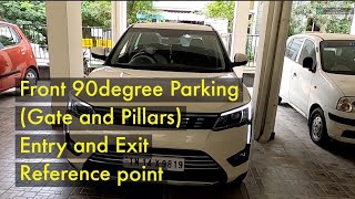 Car Parking Lesson Front 90 Degree Apartment Reference point  Entry amp Exit l Parking Tutorial [upl. by Nalyac]