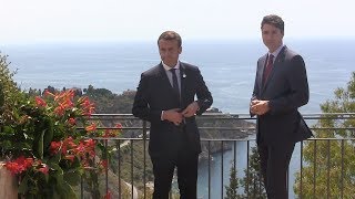 Justin Trudeau meets French President Emmanuel Macron [upl. by Robina400]