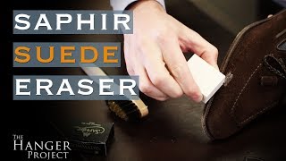 How to Remove Stains from Suede Shoes  Saphir Suede Eraser [upl. by Dichy152]