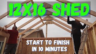 DIY Shed Build Time Lapse 12X16 [upl. by Aicinat]