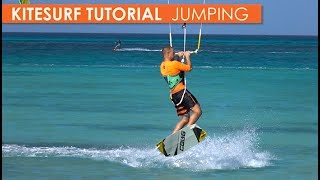 How to Kitesurf Jumping Part 1 small jumps medium jumps amp mistakes [upl. by Edrahs]