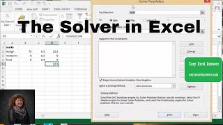 How to use the Solver in Excel [upl. by Soelch]