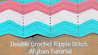 Crochet Ripple Stitch Afghan Tutorial  DIY Crochet Blanket [upl. by Darton]