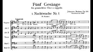 Johannes Brahms  5 Partsongs GESÄNGE for mixed chorus Op 104 1888 [upl. by Zoubek]