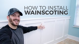 How to Install Wainscoting  DIY Board and Batten [upl. by Oiramrej]