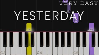 Yesterday  The Beatles  VERY EASY Piano Tutorial [upl. by Peppy]