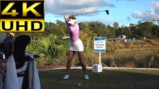 ALISON LEE 4K UHD  SLOW MOTION amp REGULAR FACE ON DRIVER GOLF SWING [upl. by Gney]