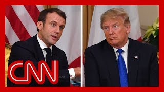 Trump and Macron clash during NATO summit meeting [upl. by Yewed]