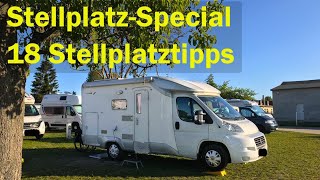 Wohnmobilstellplätze Special  18 Stellplatztipps [upl. by Marfe]