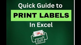 Quick Guide To Printing Labels From Excel  Step By Step Tutorial [upl. by Colman]