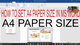 How To Set A4 Paper Size in MS Word  Microsoft Word Tutorial [upl. by Gwenore]