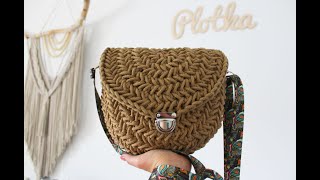 Torebka na szydełku  ścieg jodełka Crochet herringbone bag step by step tutorial [upl. by Adnarym]