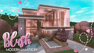 BLOXBURG Blush Modern Mansion  she speaks  House Build [upl. by Wrand572]