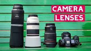 TYPE OF CAMERA LENSES Explained Hindi  Zoom Prime Macro Tele Wide Lenses [upl. by Mok]