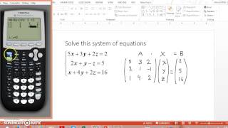 Using the TI84 to solve systems of equations with 3 variables [upl. by Larentia]