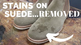 How to Clean Suede amp Nubuck Using Suede Shampoo  Removing Wine Stain [upl. by Liagiba]