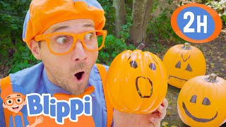 Blippi Visits the Scary Pumpkin Park  2 HOURS OF BLIPPI HALLOWEEN  Blippi Toys [upl. by Amethyst828]