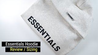 Fear Of God Essentials Hoodie Review amp Sizing Oatmeal [upl. by Annatnom]