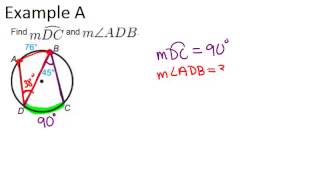 Inscribed Angles in Circles Examples Geometry Concepts [upl. by Frasco611]