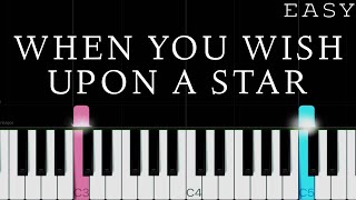 Pinocchio Disney  When You Wish Upon A Star  EASY Piano Tutorial [upl. by Culver]