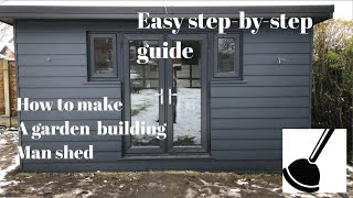 How to make a home office or man cave pub shed self build ideas uk garage pub tour easy [upl. by Bennett822]